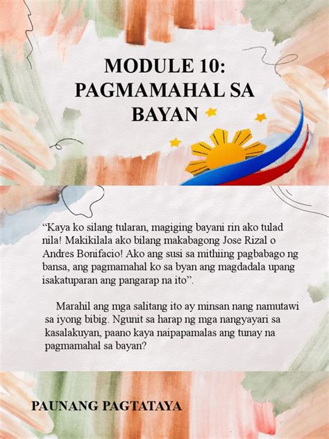 Kahalagahan ng Pagmamahal sa Bayan (2024) .